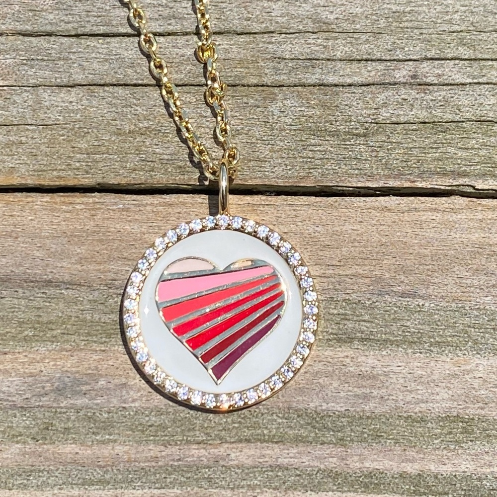 Lulu DK Love Heart reversible necklace 14k gold plated necklace